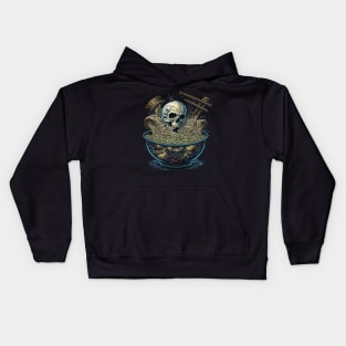 Pirate skull Ramen Bowl Japanese Noodles Kids Hoodie